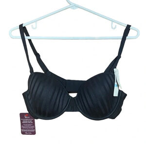 NWT. Felina Parallel Demi Contour Bra Black‎ 125147 34C